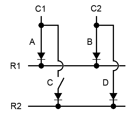 n key rollover with diodes
